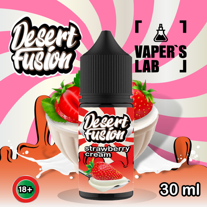 Фото сольова жижа для пода dessert fusion salt strawberry cream 30 ml