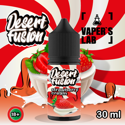 Фото сольова жижа для пода dessert fusion salt strawberry cream 30 ml