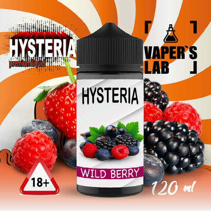 Фото жижа для вейпа без нікотину купити hysteria wild berry 100 ml