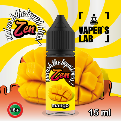 Фото, Видео на солевую жижу для пода ZEN Salt Mango 15ml