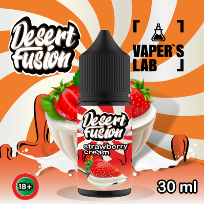 Фото сольова жижа для пода dessert fusion salt strawberry cream 30 ml