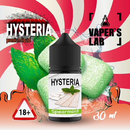 Фото, Видео на жидкость для pod Hysteria Salt "Spearmint" 30 ml