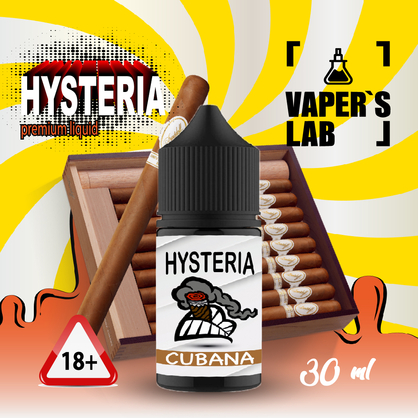 Фото, Видео на жижу на солевом никотине Hysteria Salt "Cubana" 30 ml