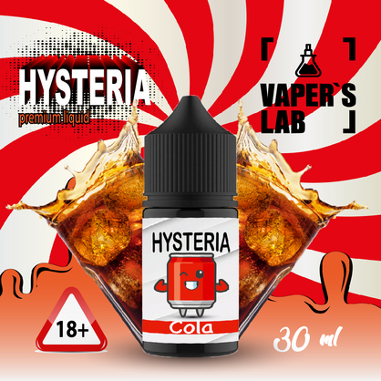 Фото, Видео для жидкости на солевом никотине Hysteria Salt "Cola" 30 ml