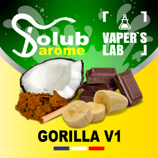 Натуральные ароматизаторы для вейпов Solub Arome Gorilla V1 Банан кокос шоколад и табак