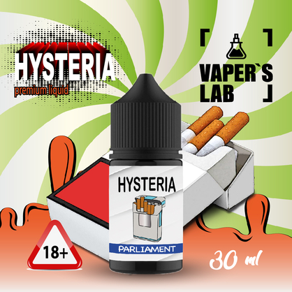 Фото, Видео на жижу для пода Hysteria Salt "Parlament" 30 ml