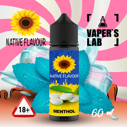 Фото жижа для вейпа купити native flavour menthol 60 ml