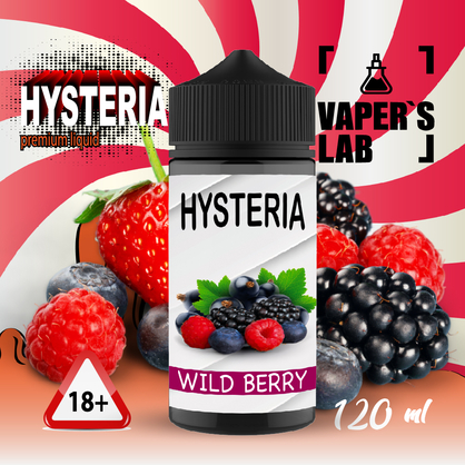 Фото жижа для вейпа без нікотину купити hysteria wild berry 100 ml