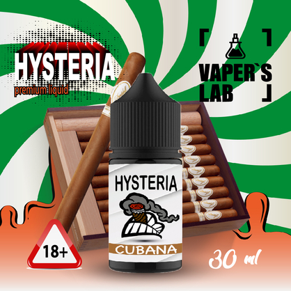 Фото, Видео на жижу на солевом никотине Hysteria Salt "Cubana" 30 ml