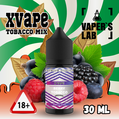 Фото, Видео на жижу на солевом никотине XVape Salt "Berry Tobacco" 30 ml