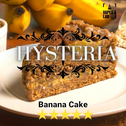 Фото, Відео на Безнікотинову рідину Hysteria Banana Cake 30 ml