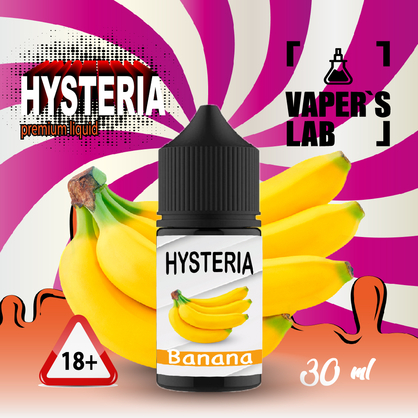 Фото, Видео для жижки для пода Hysteria Salt "Banana" 30 ml