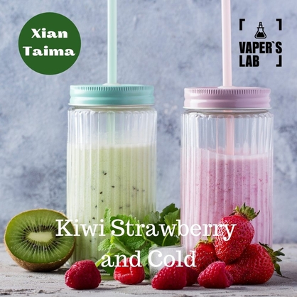 Фото, Відеоогляди на Аромки для вейпів Xi'an Taima "Kiwi Strawberry and Cold" (Ківі з полуницею та холодком) 