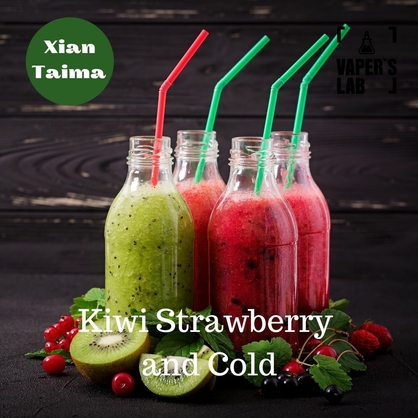 Фото, Відеоогляди на Аромки для вейпів Xi'an Taima "Kiwi Strawberry and Cold" (Ківі з полуницею та холодком) 