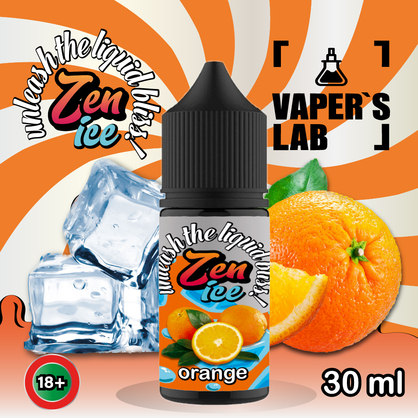 Фото сольова жижа для пода zen salt ice orange 30ml