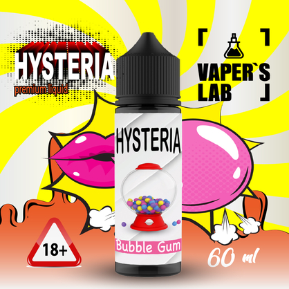 Фото рідина для вейпа без нікотину hysteria bubblegum 30 ml