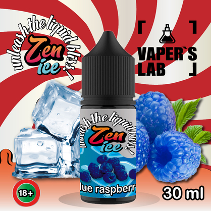 Фото сольова жижа для пода zen salt ice blue raspberry 30ml