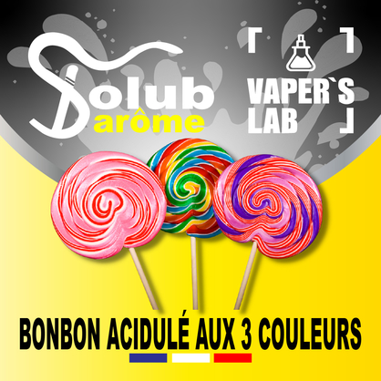 Фото, Відеоогляди на Натуральні ароматизатори для вейпів Solub Arome "Bonbon acidulé aux 3 couleurs" (Цукерки-льодяники) 