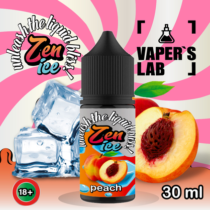 Фото сольова жижа top zen salt ice peach 30ml