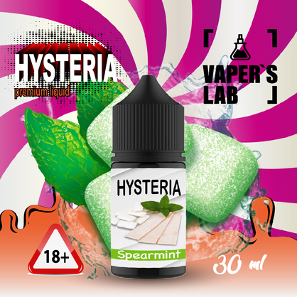 Фото, Видео на жидкость для pod Hysteria Salt "Spearmint" 30 ml