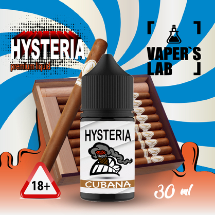 Фото, Видео на жижу на солевом никотине Hysteria Salt "Cubana" 30 ml