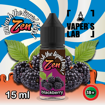 Фото, Видео на солевую жижу для пода ZEN Salt Blackberry 15 ml