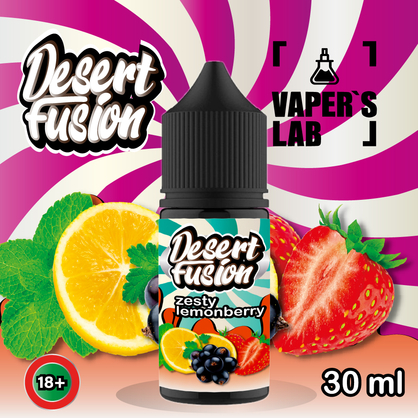 Фото сольова жижа top dessert fusion salt zesty lemonberry 30 ml