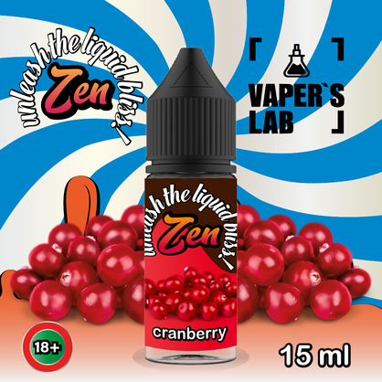 Фото, Видео жидкость для пода ZEN Salt Cranberry 15 ml