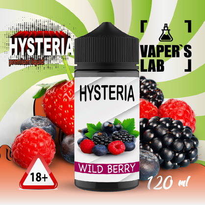 Фото жижа для вейпа без нікотину купити hysteria wild berry 100 ml