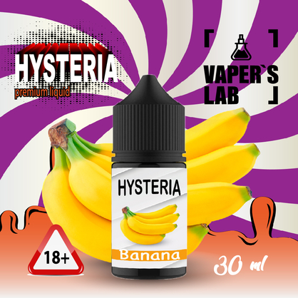 Фото, Видео для жижки для пода Hysteria Salt "Banana" 30 ml