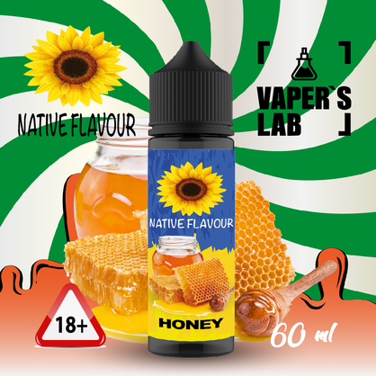 Фото жижа для вейпа без нікотину native flavour honey 60 ml