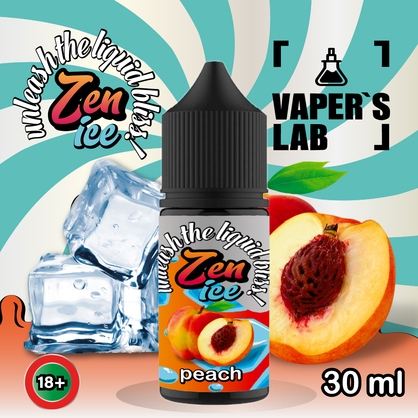 Фото сольова жижа top zen salt ice peach 30ml