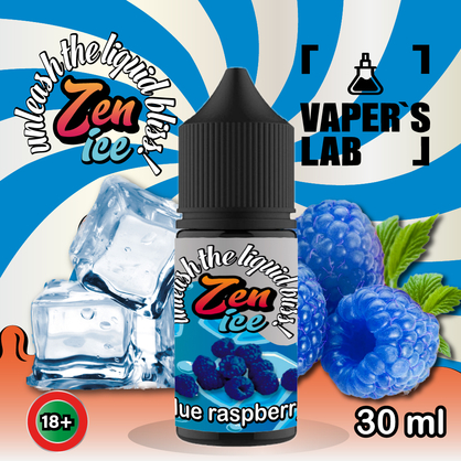 Фото сольова жижа для пода zen salt ice blue raspberry 30ml