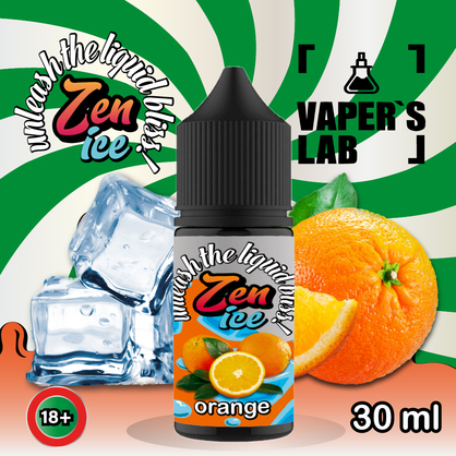 Фото сольова жижа для пода zen salt ice orange 30ml