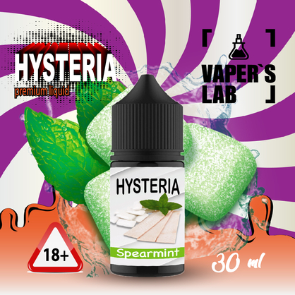 Фото, Видео на жидкость для pod Hysteria Salt "Spearmint" 30 ml