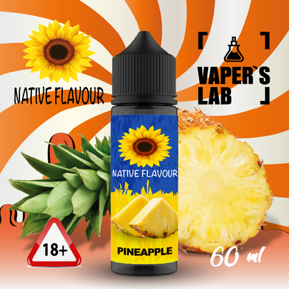 Фото заправки для электронных сигарет native flavour pineapple 60 ml