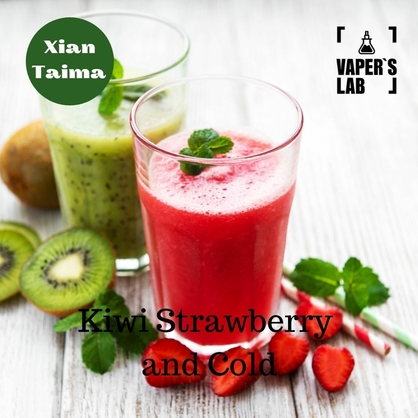 Фото, Відеоогляди на Аромки для вейпів Xi'an Taima "Kiwi Strawberry and Cold" (Ківі з полуницею та холодком) 