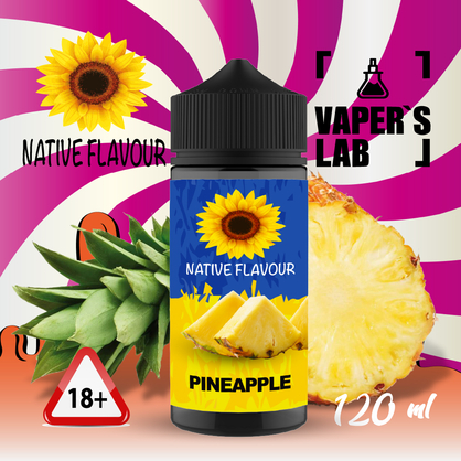 Фото жижа для вейпа до 120 грн native flavour pineapple 120 ml