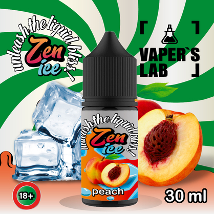 Фото сольова жижа top zen salt ice peach 30ml