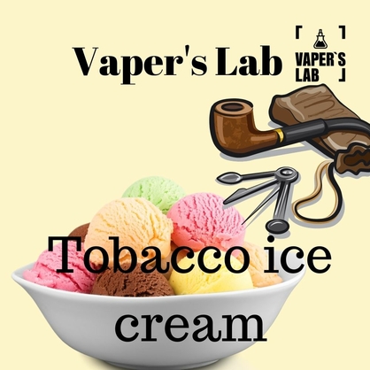 Фото, Видео на жижу для пода солевая Vaper's LAB Salt "Tobacco ice cream" 15 ml
