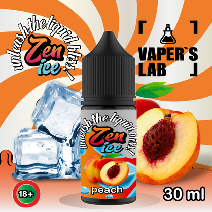 Фото сольова жижа top zen salt ice peach 30ml