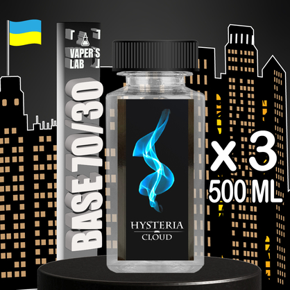 Фото, Видео Готовая база основа для жидкости  Hysteria Наборы базы для электронных сигарет 500 мл 3 шт