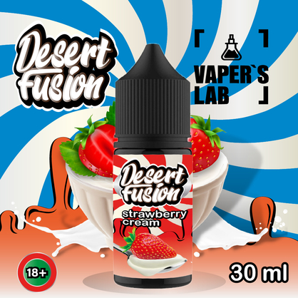 Фото сольова жижа для пода dessert fusion salt strawberry cream 30 ml