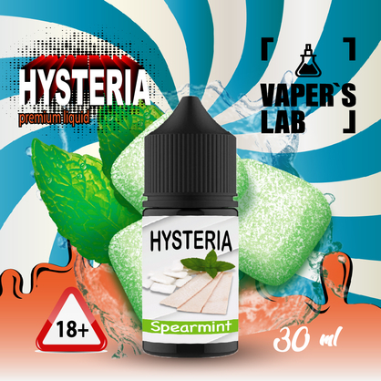 Фото, Видео на жидкость для pod Hysteria Salt "Spearmint" 30 ml