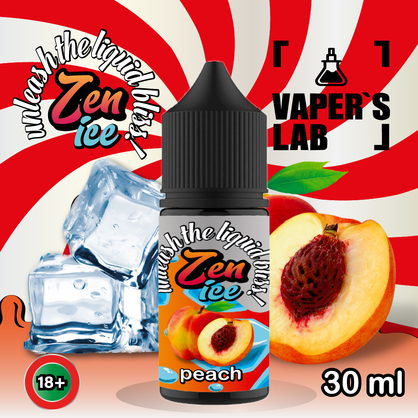 Фото сольова жижа top zen salt ice peach 30ml