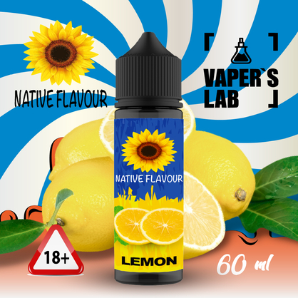 Фото жижа для вейпа без никотина дешево native flavour lemon 60 ml