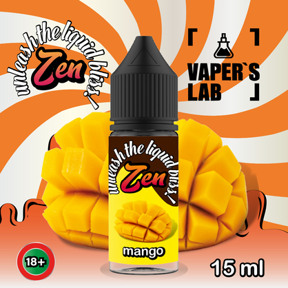 Фото, Видео на солевую жижу для пода ZEN Salt Mango 15ml